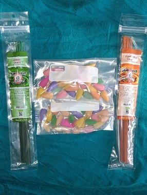 22 Scented Incense Sticks & 60  Colorful Cones - Assorted Colors NWT